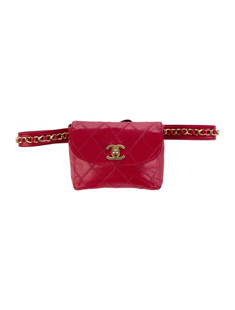 chanel belt bag red